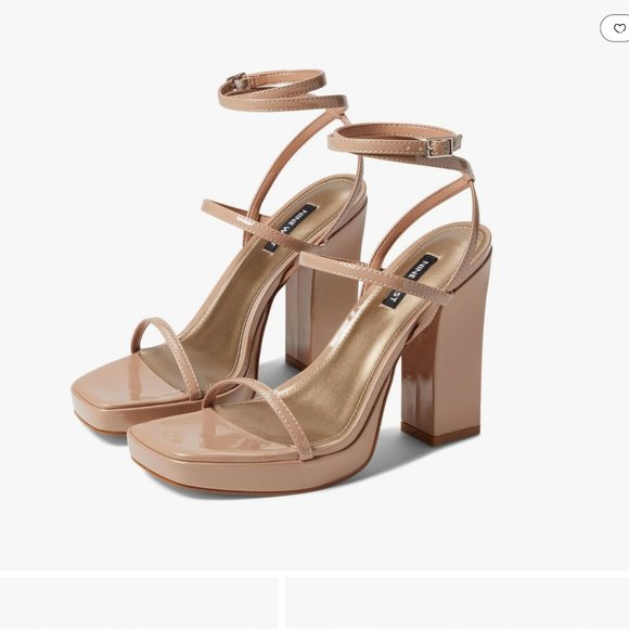 Nude Platform Block Heels Nine West - Picture 7 of 9